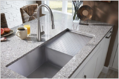 Undermount sink with granite benchtop