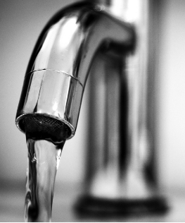 Kitchen tap close up